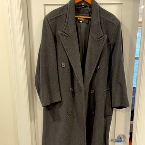 Vintage Style Long Gray Overcoat/Topcoat - Size 40